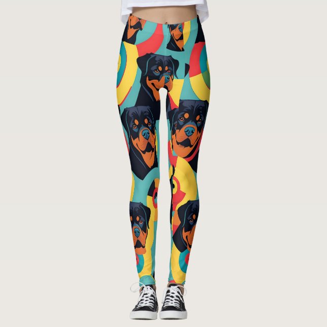 ROTTWEILER AND RECORDS 1 LEGGINGS (Front)