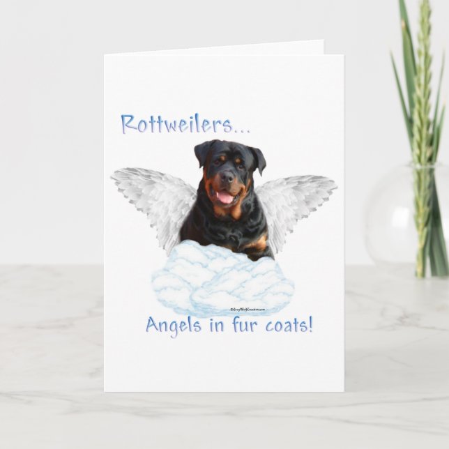 Rottweiler Angel Holiday Card (Front)