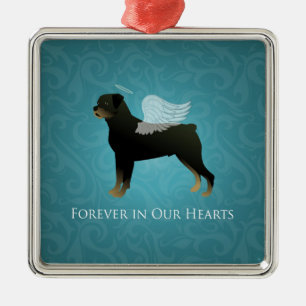 Rottweiler Angel - Pet Memorial Design Metal Tree Decoration