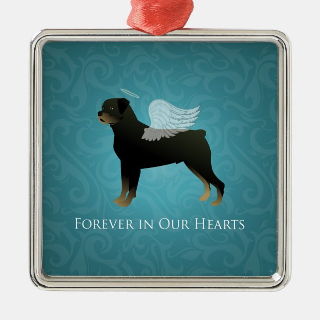 Rottweiler Angel - Pet Memorial Design Metal Tree Decoration (Front)