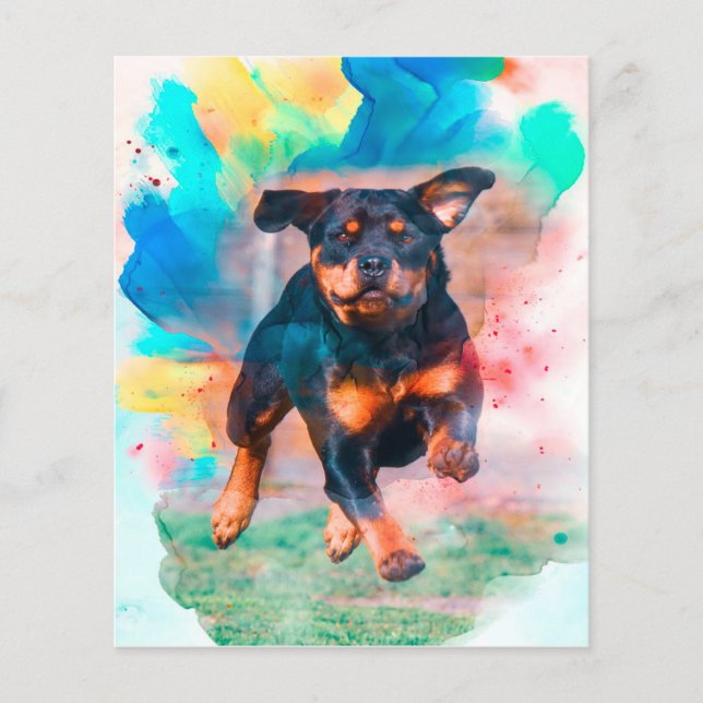 Rottweiler  Art | Gift for St. Patrick's Day  (Front)