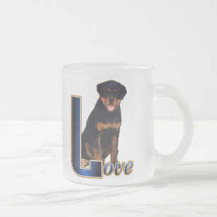 Rottweiler Art Gifts Frosted Glass Coffee Mug