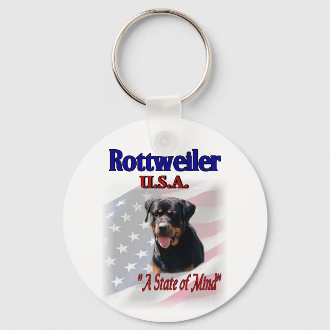 Rottweiler Art Gifts Key Ring (Front)