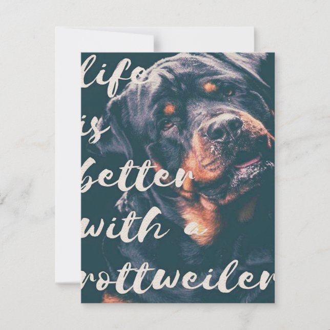 Rottweiler art invitation (Front)