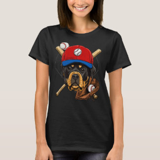 Rottweiler Baseball Dog Lovers Baseball Player T-Shirt