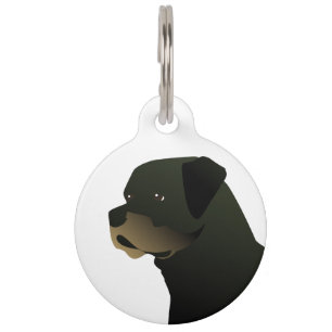 Rottweiler Basic Dog Breed Illustration Silhouette Pet Tag