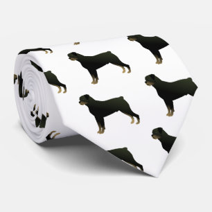 Rottweiler Basic Dog Breed Illustration Silhouette Tie
