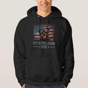 Rottweiler Best Dog Mum Ever Retro Usa American Fl Hoodie