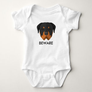 Rottweiler Beware Baby Bodysuit