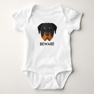 Rottweiler Beware Baby Bodysuit