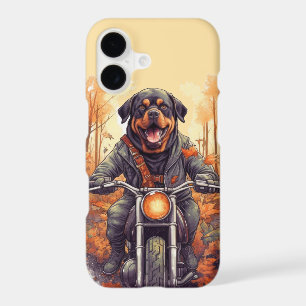 Rottweiler Biker Autumn Forest