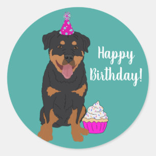 Rottweiler Birthday Classic Round Sticker