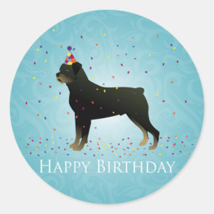 Rottweiler Birthday Design Classic Round Sticker