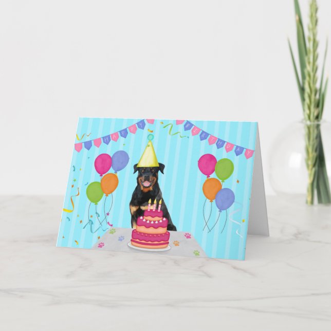 Rottweiler Birthday Holiday Card (Front)