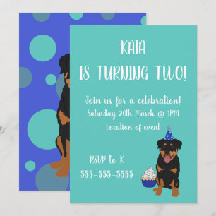 Rottweiler Birthday Invitation