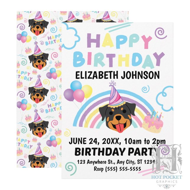 Rottweiler Birthday Invitation (Creator Uploaded)