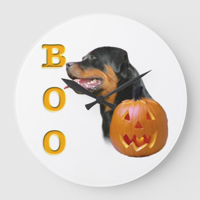 Rottweiler Boo Clock (Front)
