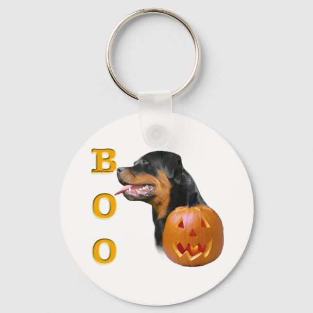 Rottweiler Boo Key Ring (Front)
