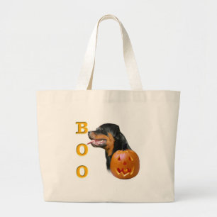 Rottweiler Boo Large Tote Bag