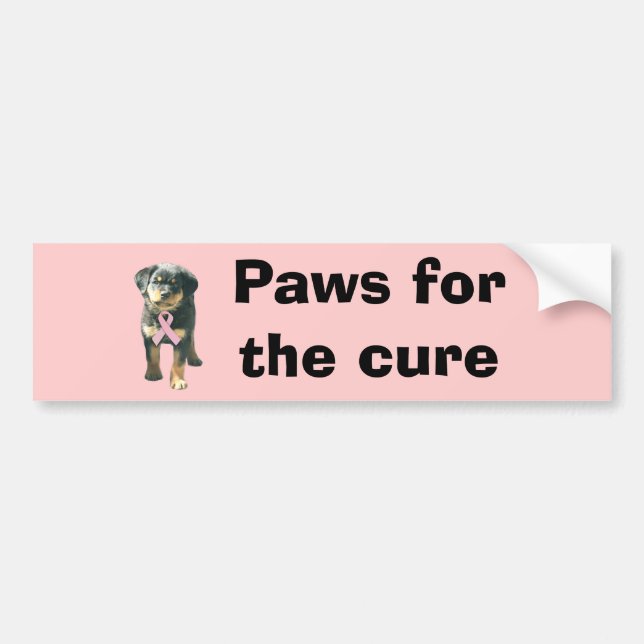 Rottweiler Breast Cancer Bumper Sticker (Front)