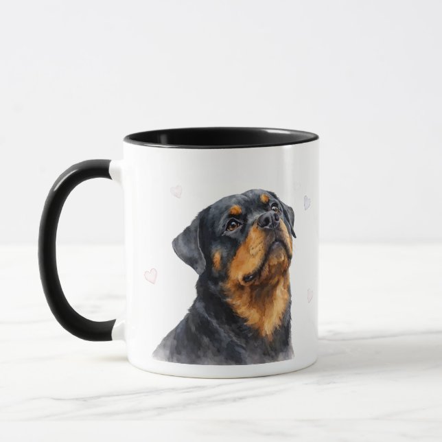 Rottweiler Breed Dog Pup Coffee Mug Cup (Left)