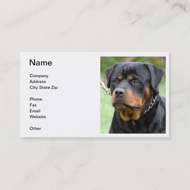 Rottweiler Business Card (Front)