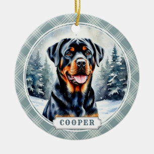 Rottweiler Ceramic Circle Ornament