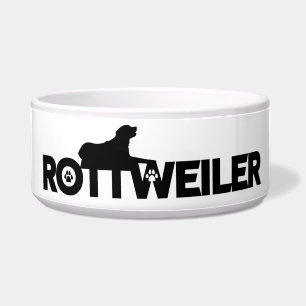 Rottweiler Ceramic Dog Bowl