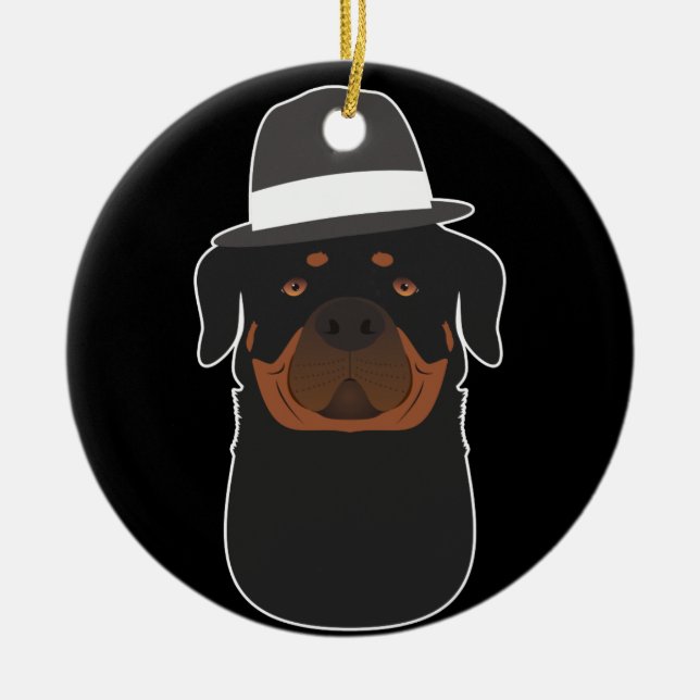 Rottweiler Ceramic Tree Decoration (Front)
