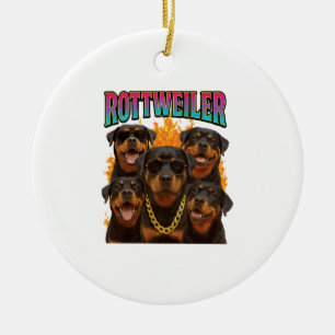 Rottweiler ceramic tree decoration