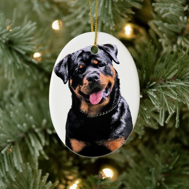 Rottweiler Ceramic Tree Decoration (Tree)