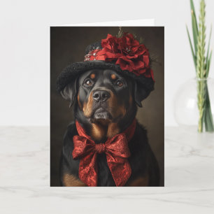 Rottweiler Christmas Card Elegant Victorian Dog