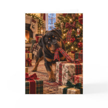 Rottweiler Christmas Card | Mischievous Rottie