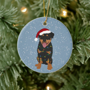 Rottweiler Christmas Ceramic Tree Decoration