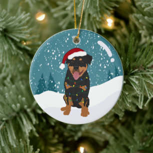 Rottweiler Christmas Ceramic Tree Decoration