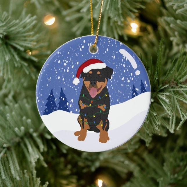 Rottweiler Christmas  Ceramic Tree Decoration (Tree)