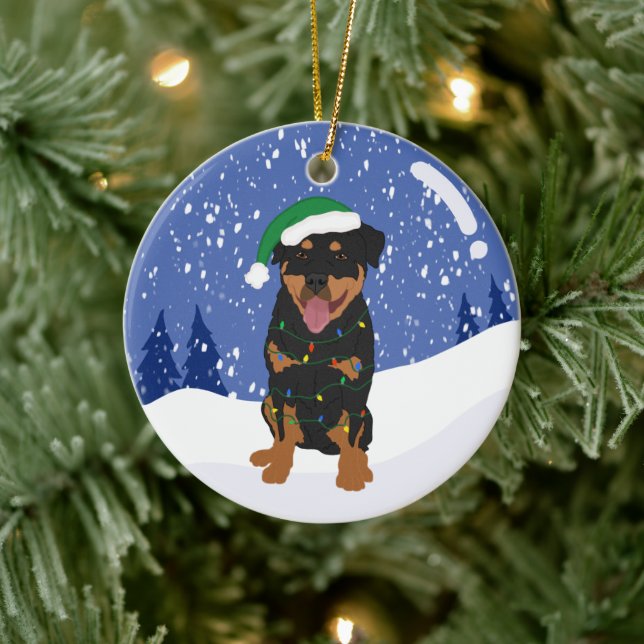 Rottweiler Christmas  Ceramic Tree Decoration (Tree)