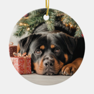 Rottweiler Christmas Ceramic Tree Decoration