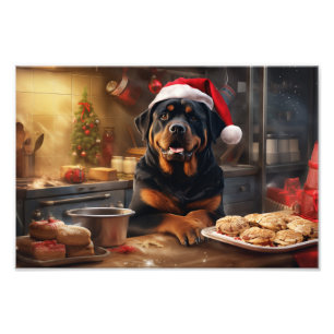 Rottweiler Christmas Cookies Festive Holiday Photo Print