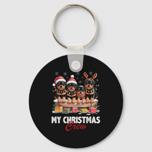 Rottweiler Christmas Crew Funny Dog Lovers Holiday Key Ring