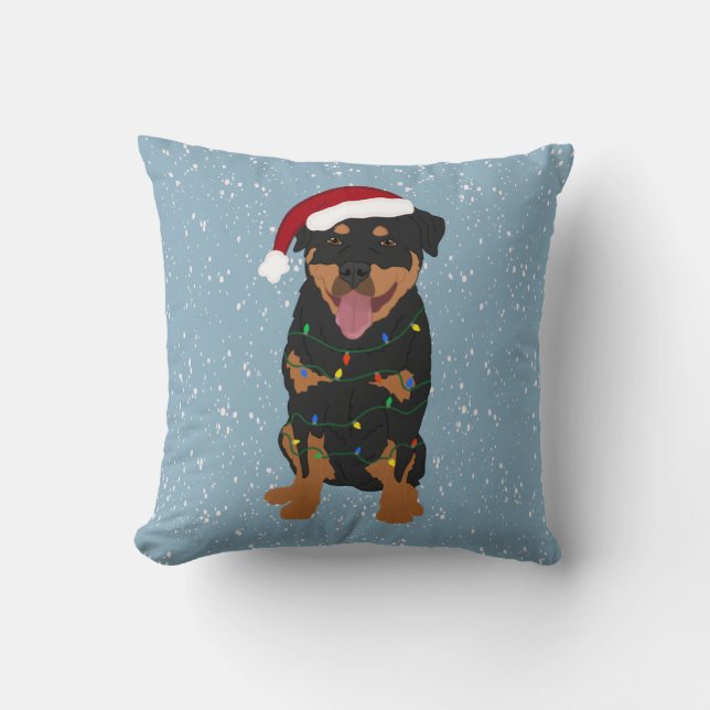 Rottweiler Christmas Cushion (Front)