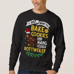 Rottweiler Christmas Dog Puppies Xmas Training Sweatshirt