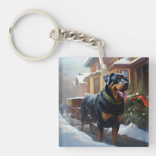 Rottweiler Christmas Festive Season Key Ring