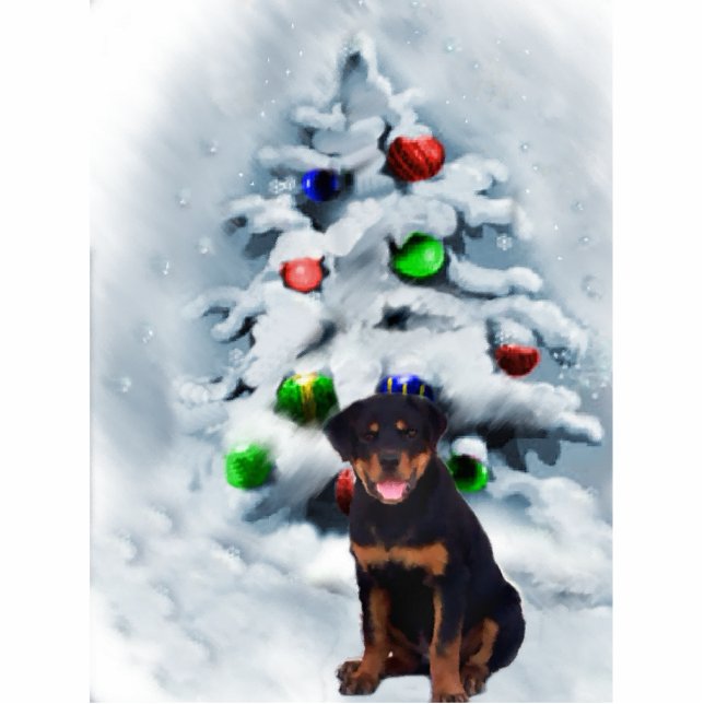 Rottweiler Christmas Gifts Photo Sculpture Decoration (Front)