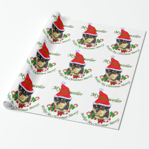 Rottweiler Christmas Merry Wrapping Paper