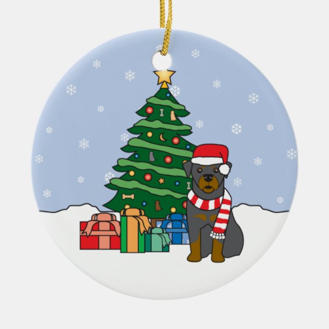 Rottweiler Christmas Ornament (Front)