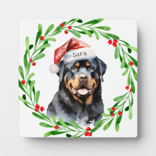 Rottweiler Christmas Personalised Monogram Name Plaque