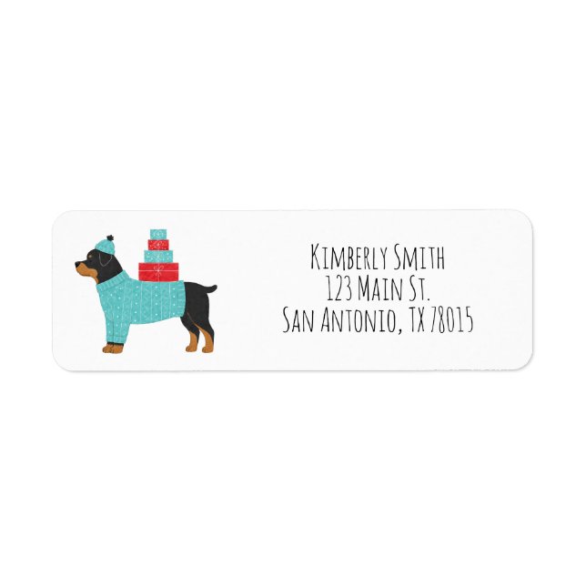 Rottweiler Christmas Return Address  (Front)