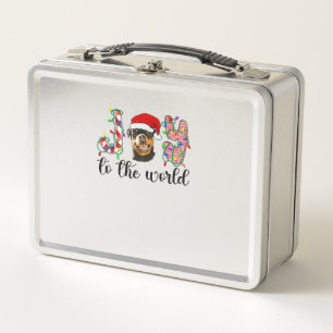 Rottweiler Christmas Rottie Xmas Party Rottweiler Metal Lunch Box