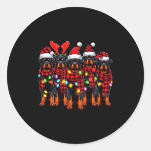 Rottweiler Christmas Rottweilers Xmas Rottweiler L Classic Round Sticker